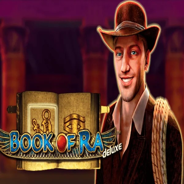 Book of Ra Deluxe by Novomatic, showcased at melbet-casino.eu – game logo